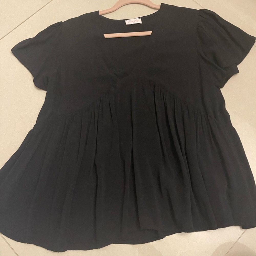 Black Pink Lily Top